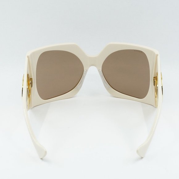 FINAL PRICE NEW GUCCI GG1255S 002 IVORY LIGHT BROWN SS’23 SUNGLASSES - Picture 10 of 11